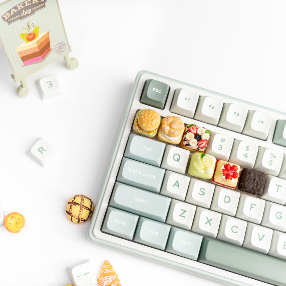 YYBZ Cute Food  Keycaps: Customized Artisan Keycaps for  Mechanical Keyboards