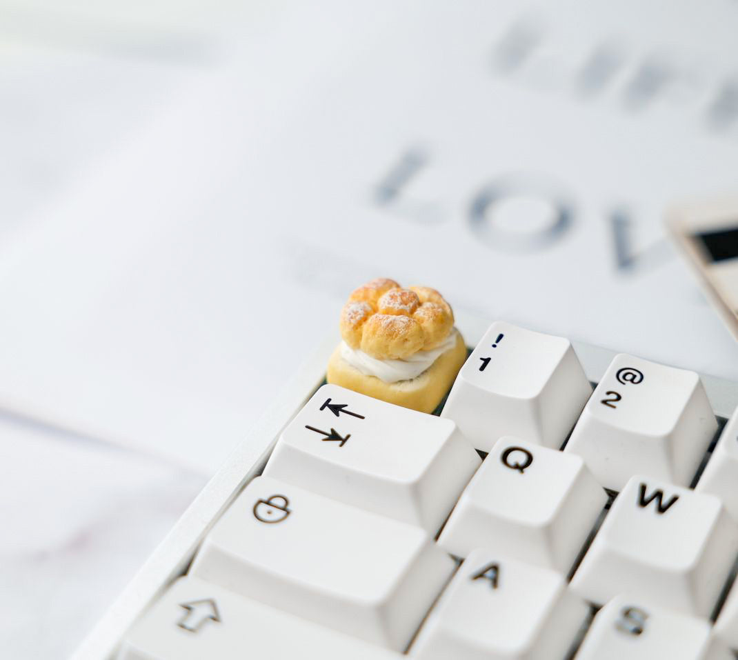 Artisan Keycaps - Handmade Resin Cream Puff Keycap Single for Mechanical Keyboard