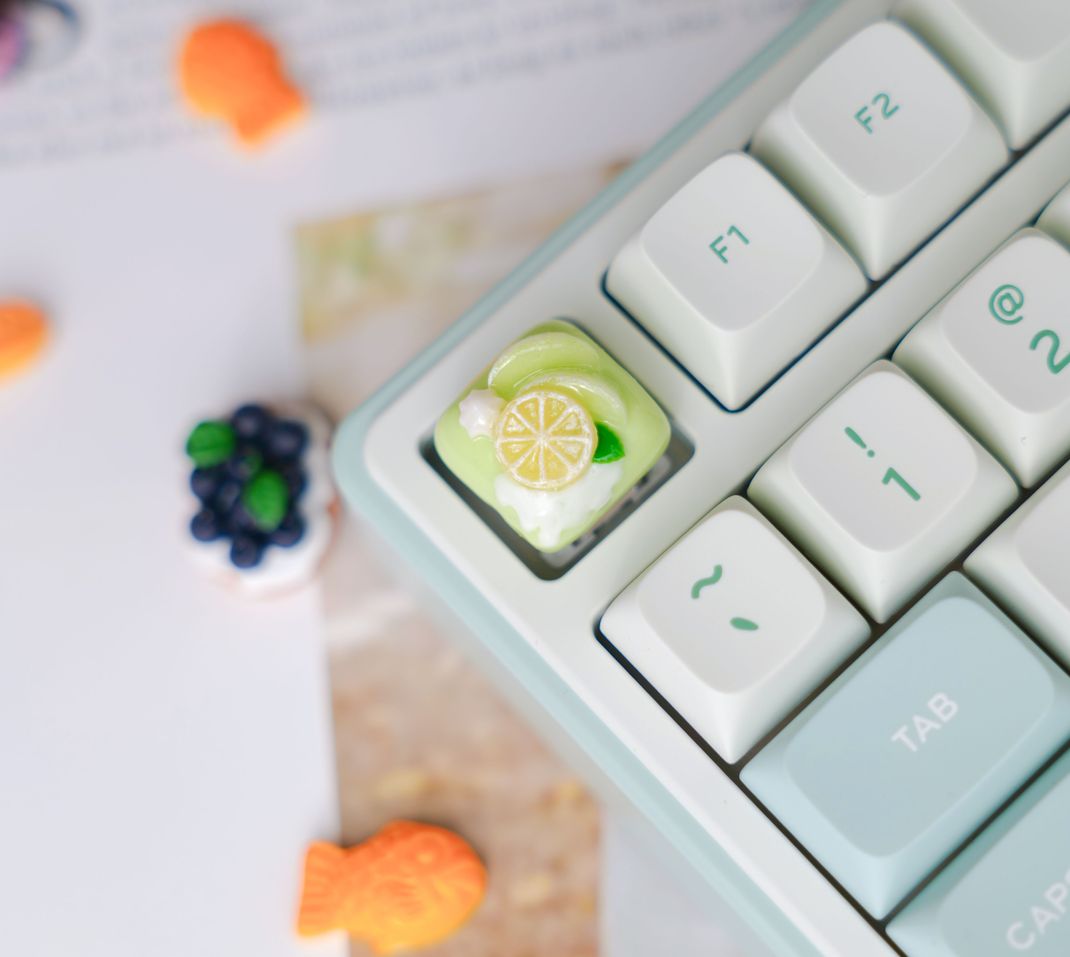 Artisan Keycaps - Handmade Resin Lemon Cake Keycap Single for Mechanical Keyboard