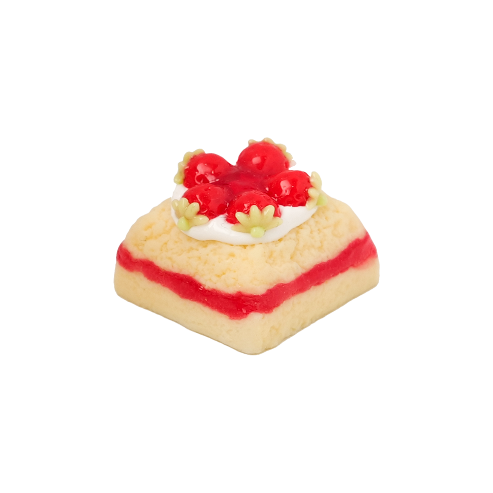 HandmadeResinStrawberryCakeKeycap-Single