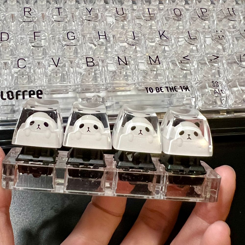 HandmadeWhiteResinCutePandaKeycap-Single-product-6