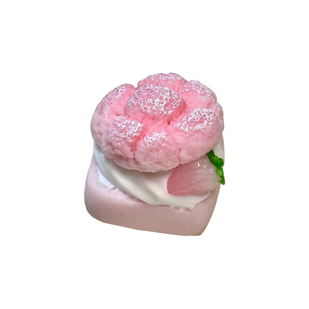 Artisan Keycaps - Handmade Resin Strawberry Puff Keycap Single for Mechanical Keyboard