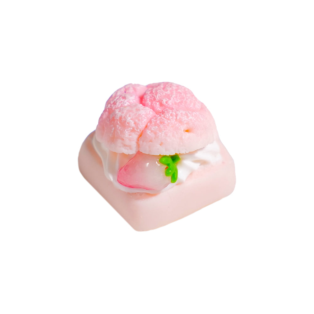 Artisan Keycaps - Handmade Resin Strawberry Puff Keycap Single for Mechanical Keyboard